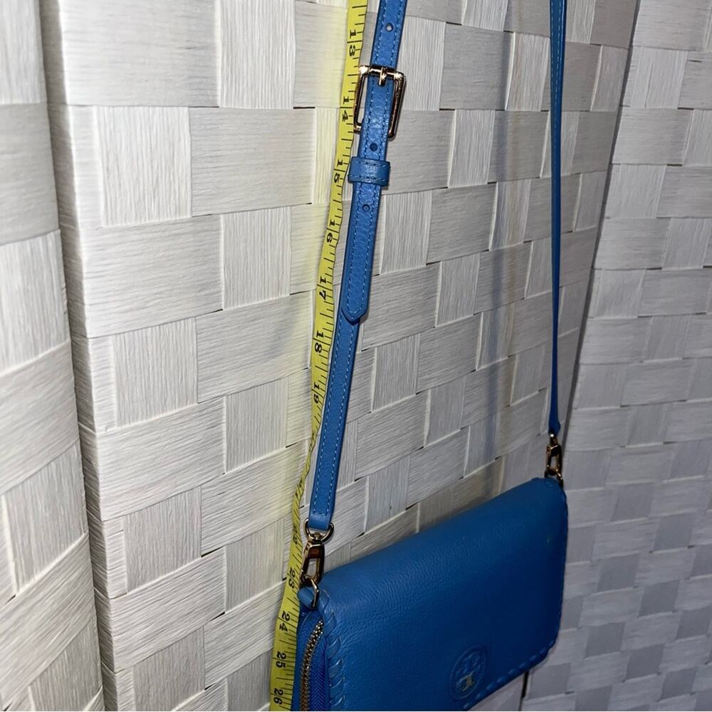 Tory Burch Marion Leather Crossbody Bag Blue Classic Quiet luxury - Picture 12 of 13